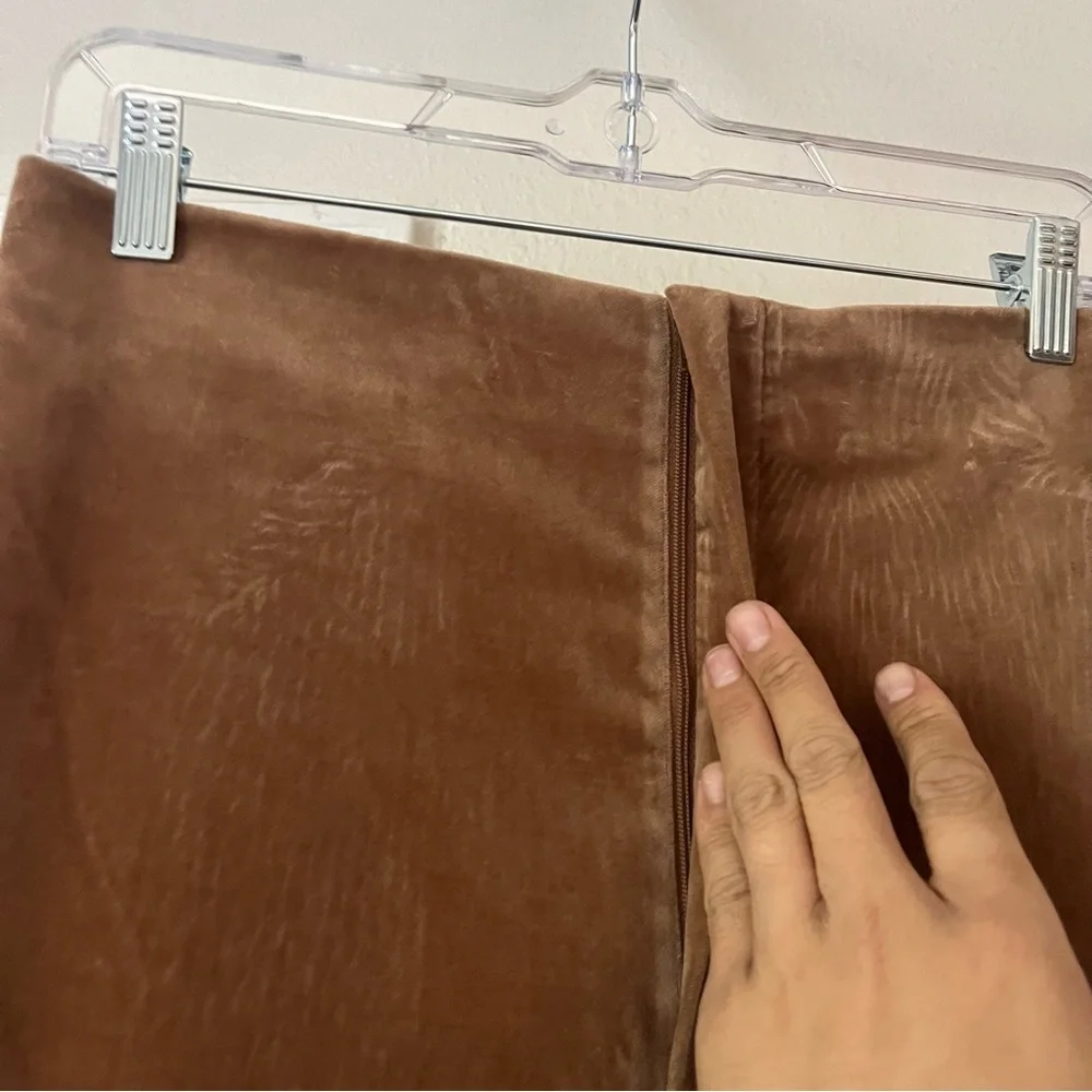 NWOT‎ SCANLAN THEODORE brown suede straight slim leg pants